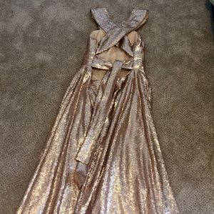 Gold evening gown